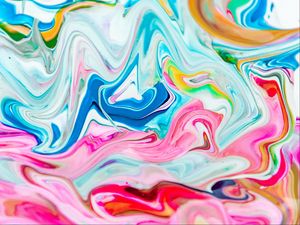 Превью обои краска, жидкость, разводы, fluid art, разноцветный