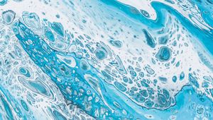 Превью обои краска, жидкость, разводы, fluid art, пятна, голубой