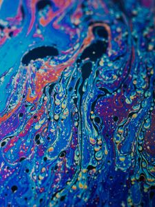 Превью обои краска, жидкость, разводы, fluid art, разноцветный, пятна