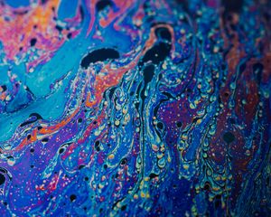 Превью обои краска, жидкость, разводы, fluid art, разноцветный, пятна