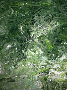Превью обои краска, жидкость, разводы, fluid art, абстракция, зеленый