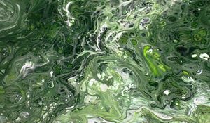 Превью обои краска, жидкость, разводы, fluid art, абстракция, зеленый