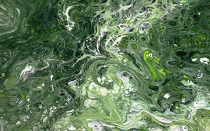 Превью обои краска, жидкость, разводы, fluid art, абстракция, зеленый