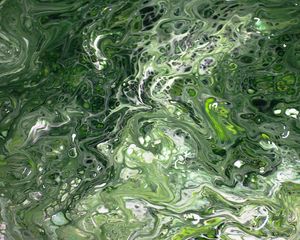 Превью обои краска, жидкость, разводы, fluid art, абстракция, зеленый