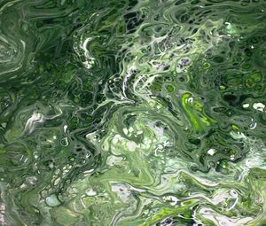 Превью обои краска, жидкость, разводы, fluid art, абстракция, зеленый