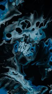 Превью обои краска, жидкость, разводы, пятна, fluid art, синий