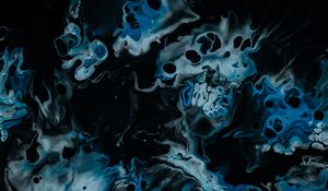 Превью обои краска, жидкость, разводы, пятна, fluid art, синий