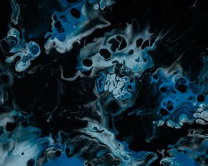 Превью обои краска, жидкость, разводы, пятна, fluid art, синий