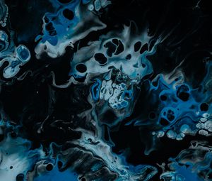 Превью обои краска, жидкость, разводы, пятна, fluid art, синий