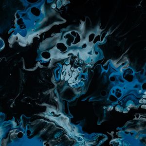 Превью обои краска, жидкость, разводы, пятна, fluid art, синий