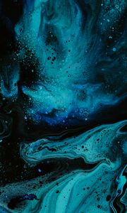Превью обои краска, жидкость, разводы, синий, fluid art