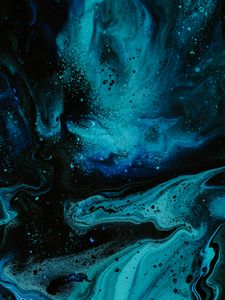 Превью обои краска, жидкость, разводы, синий, fluid art