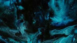 Превью обои краска, жидкость, разводы, синий, fluid art