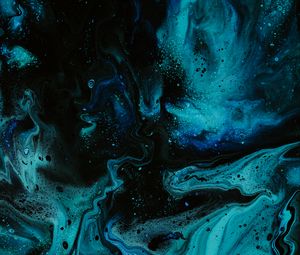 Превью обои краска, жидкость, разводы, синий, fluid art