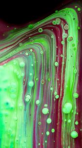 Превью обои краска, жидкость, разводы, пузыри, абстракция, зеленый