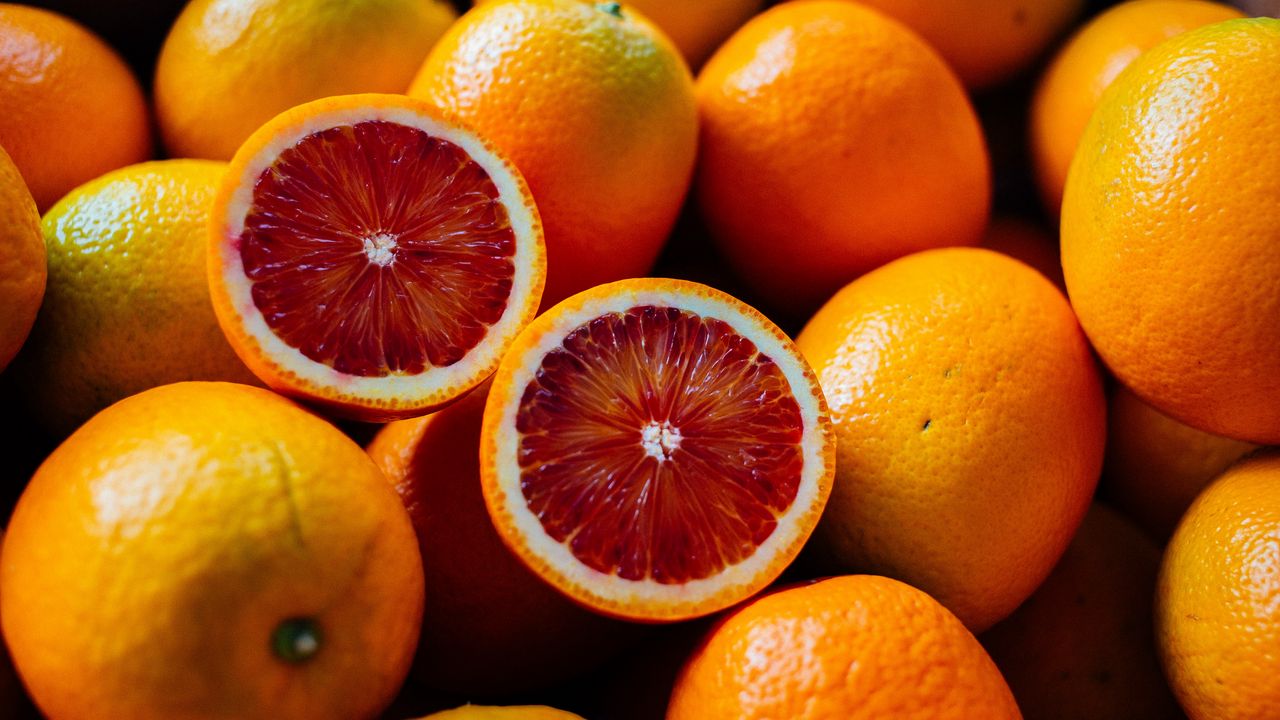 Обои красные апельсины, апельсины, цитрус, фрукты