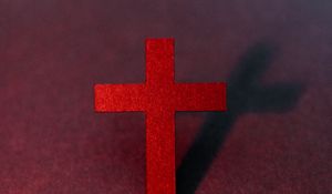 Превью обои крест, религия, бог, красный