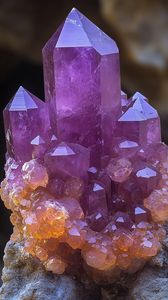Превью обои кристаллы, грани, аметист, фиолетовый