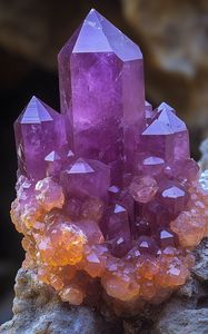Превью обои кристаллы, грани, аметист, фиолетовый