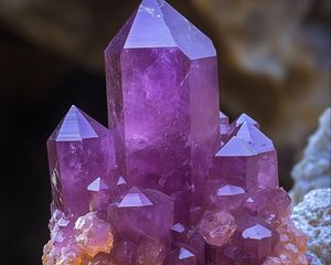 Превью обои кристаллы, грани, аметист, фиолетовый