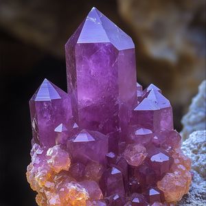 Превью обои кристаллы, грани, аметист, фиолетовый