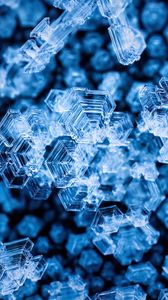 Превью обои кристаллы, лед, макро, синий, прозрачный