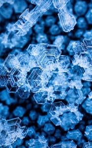 Превью обои кристаллы, лед, макро, синий, прозрачный