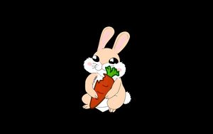 Превью обои кролик, морковь, арт, вектор, минимализм