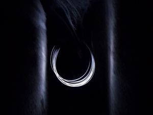 Превью обои круг, темный, длительное воздействие, черный