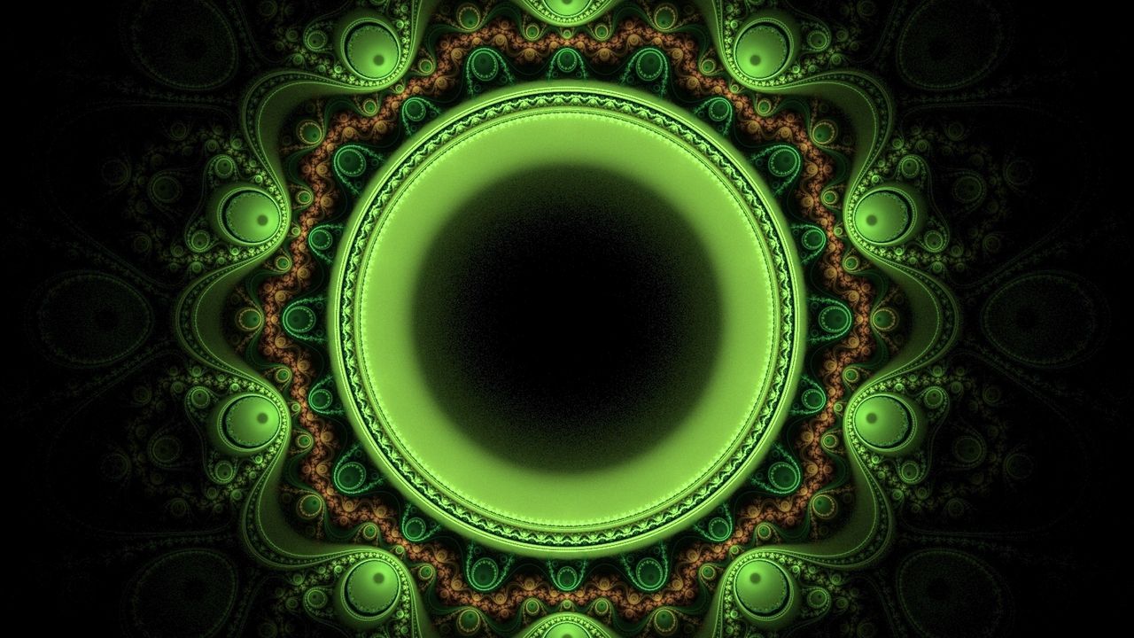 Обои круг, узоры, зеленый