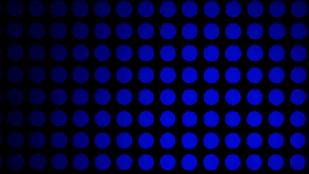 Обои круги, черный фон, абстракция, синий