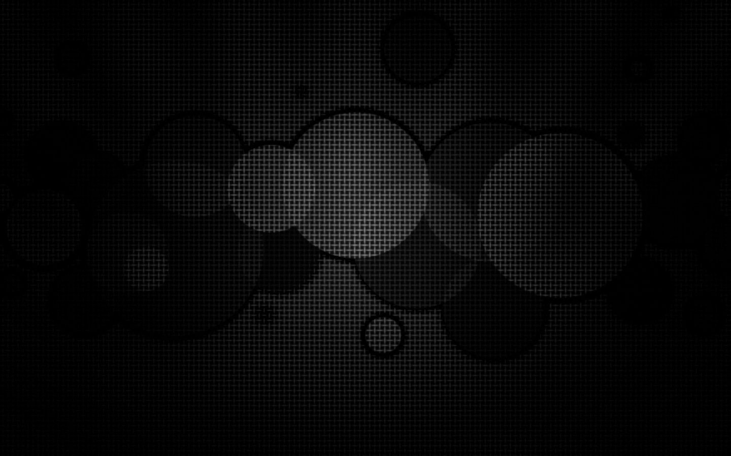 1440x900 Обои круги, фон, сетка, чб, темный