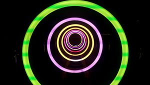 Превью обои круги, неон, свет