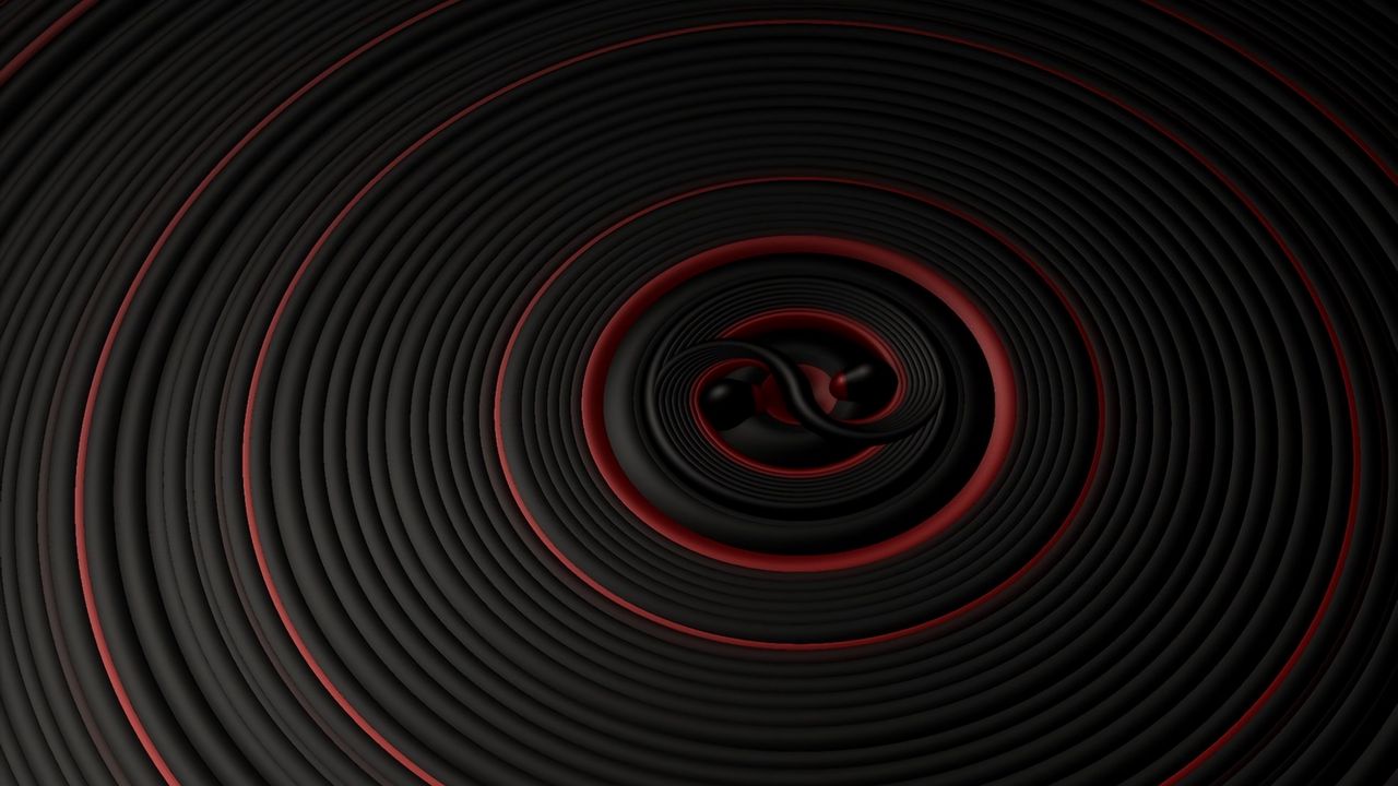 Обои круги, поверхность, вибрация, черный, красный