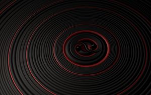 Превью обои круги, поверхность, вибрация, черный, красный