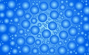 Превью обои круги, пузыри, шары, поверхность, голубой