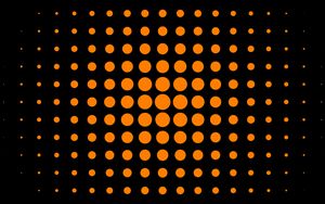 Превью обои круги, точки, абстракция, оранжевый, черный