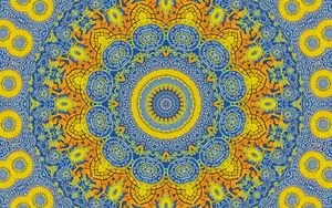 Превью обои круги, узор, фон, абстракция, желтый, синий