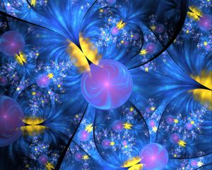 Превью обои круги, вихрь, абстракция, синий