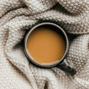 Превью обои кружка, кофе, плед