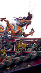 Превью обои крыша, китай, дракон, украшение, декорация