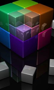 Превью обои куб, кубики, разноцветный, яркий