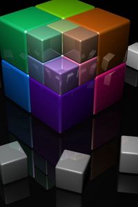 Превью обои куб, кубики, разноцветный, яркий