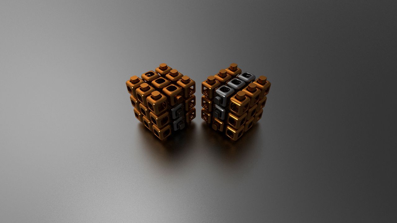 Обои куб, пара, форма, тень, фигурки