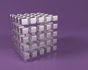 Превью обои куб, размеры, поверхность, металл