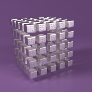 Превью обои куб, размеры, поверхность, металл