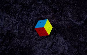 Превью обои кубик рубик, куб, разноцветный, левитация
