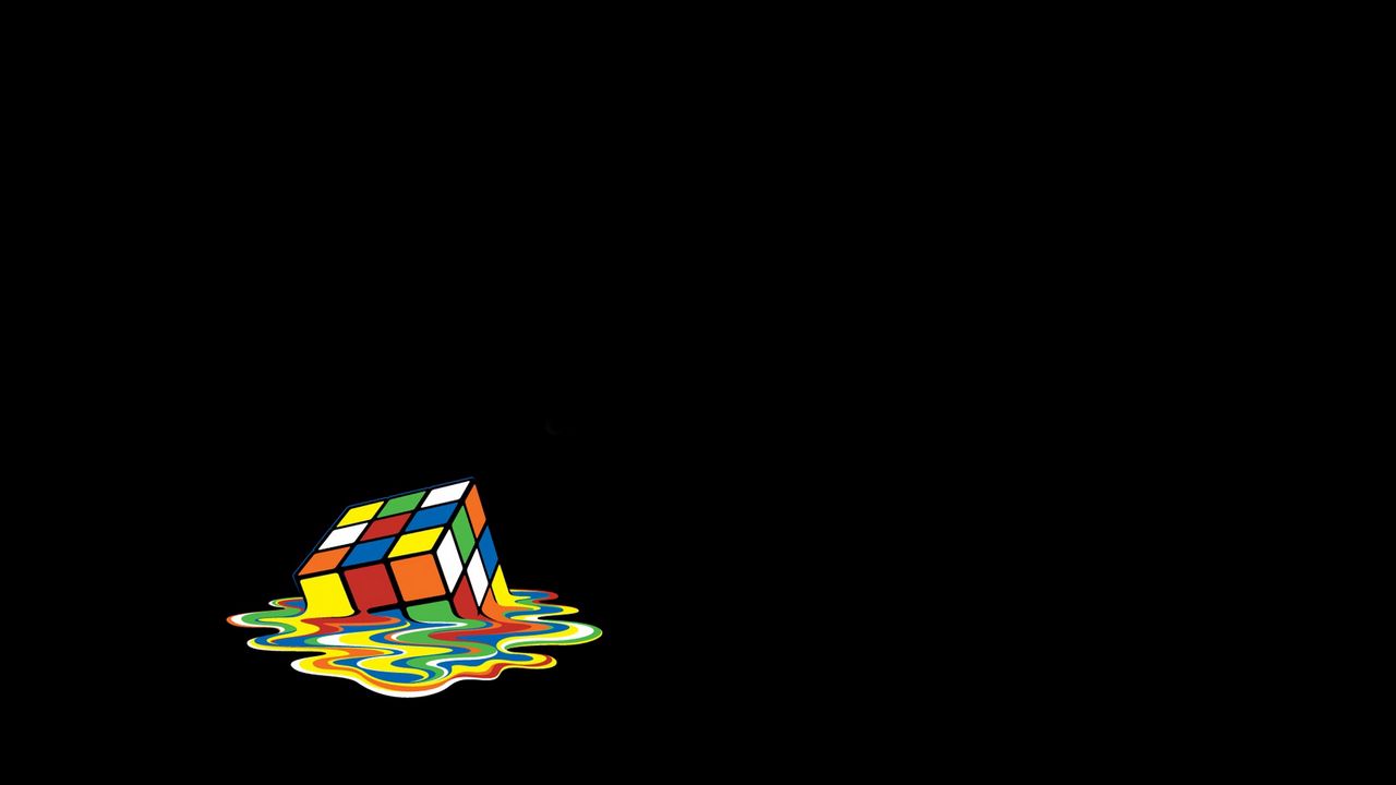 Обои кубик рубик, разноцветный, плавление, таять