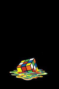 Превью обои кубик рубик, разноцветный, плавление, таять