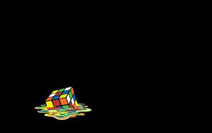 Превью обои кубик рубик, разноцветный, плавление, таять